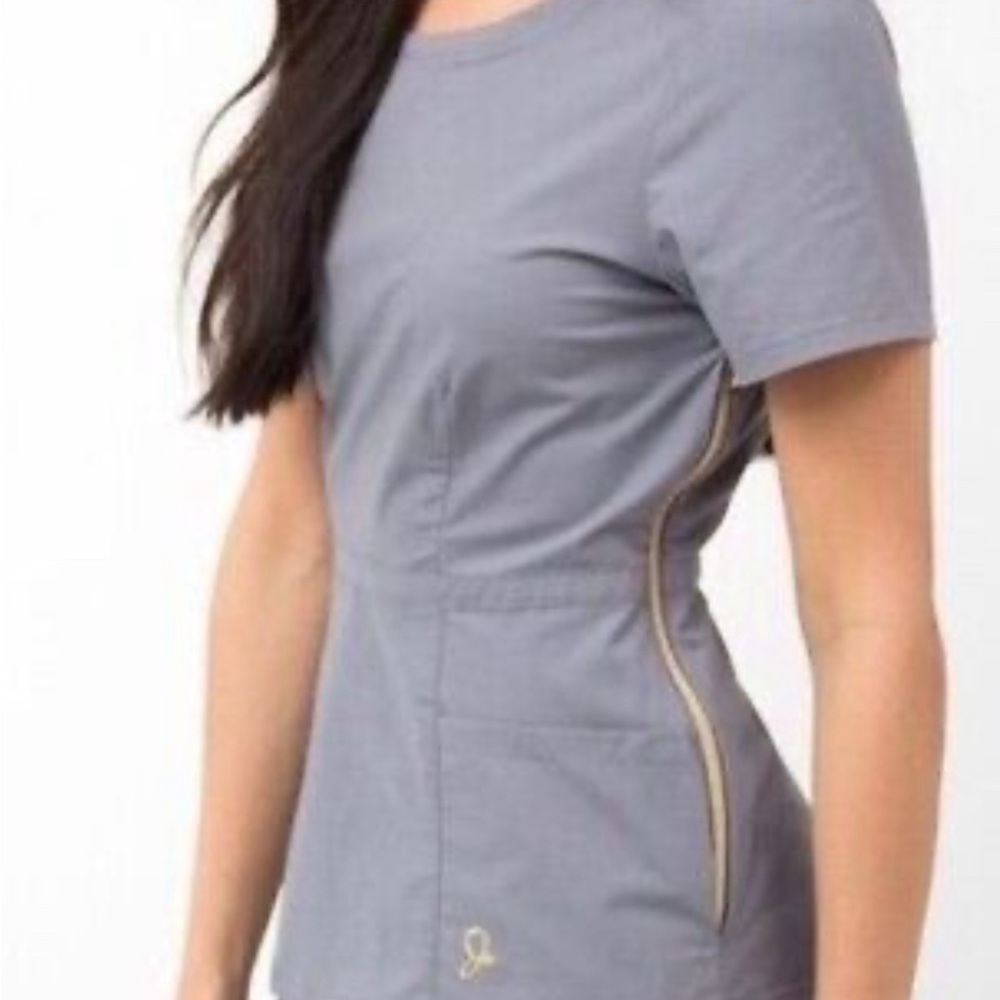 New With Tag - Jaanuu Women's Grey Scrub Top